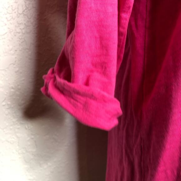 Soft Surroundings bright pink keyhole back v neck top size Petite Extra Large XL - Picture 4 of 13